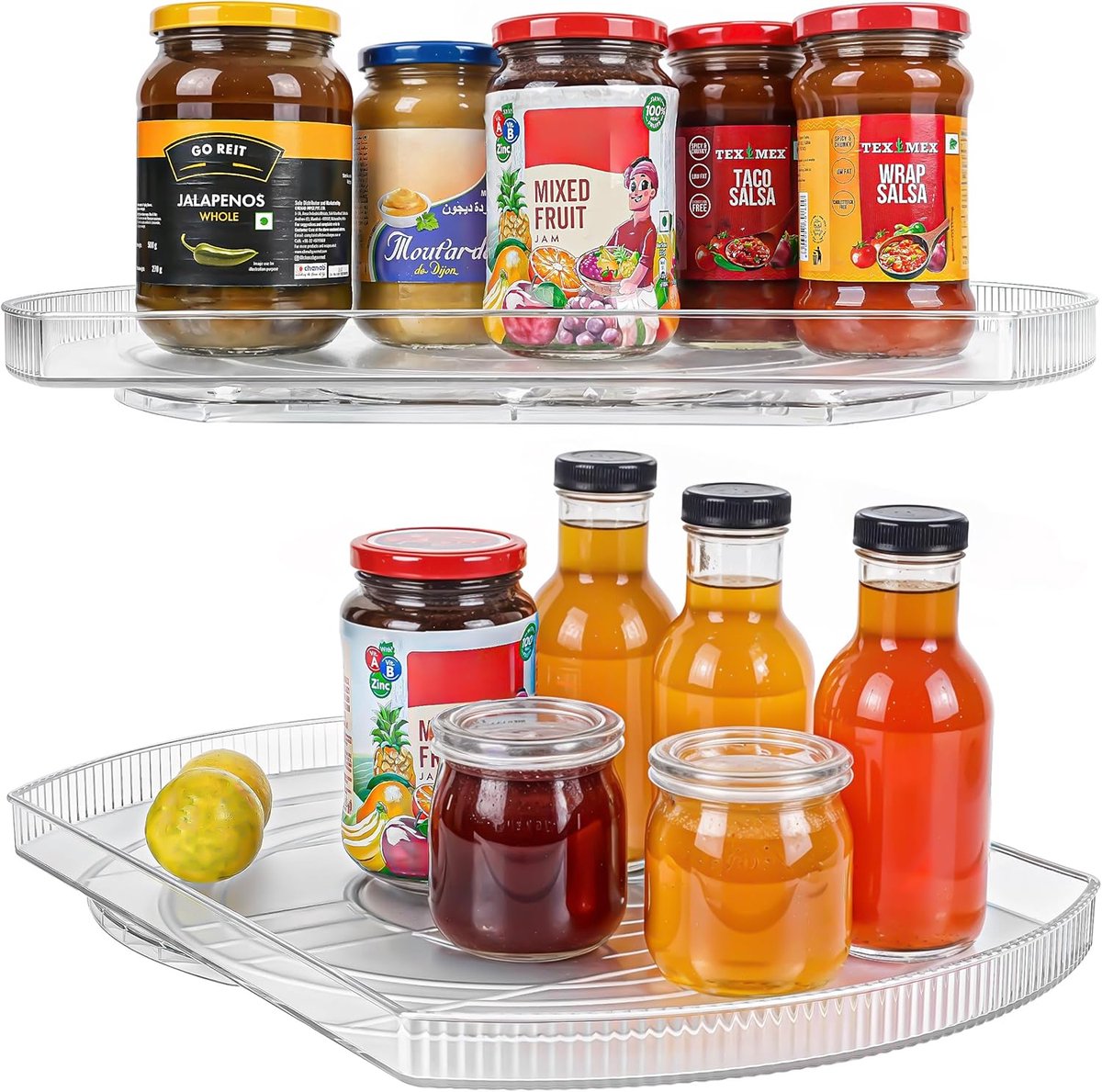 SnelShoppen - Winter Shore Rectangular Turntable & Organizer voor Koelkast - 42x28x3.5cm - Draaiende Lazy Susan voor Koelkast, Keuken en Kasten - Idea