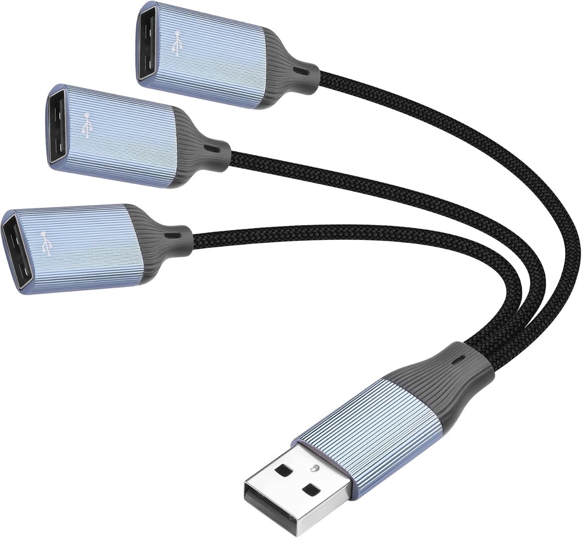 3-in-1 USB Splitter, USB Type-A Male to 3 Female Extension Cable, Multi-Port USB 2.0 Charging Cable, Compatible with - ShopVlot