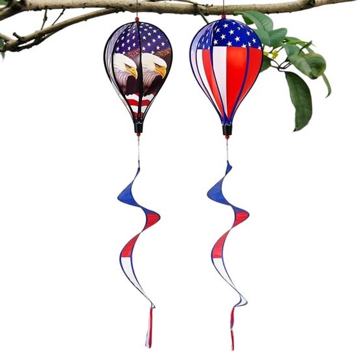 Tuinwindspinners - Luchtballondecoratie - Buiten versieren - Weerbestendige stof - 110 cm hoog - Veelkleurig