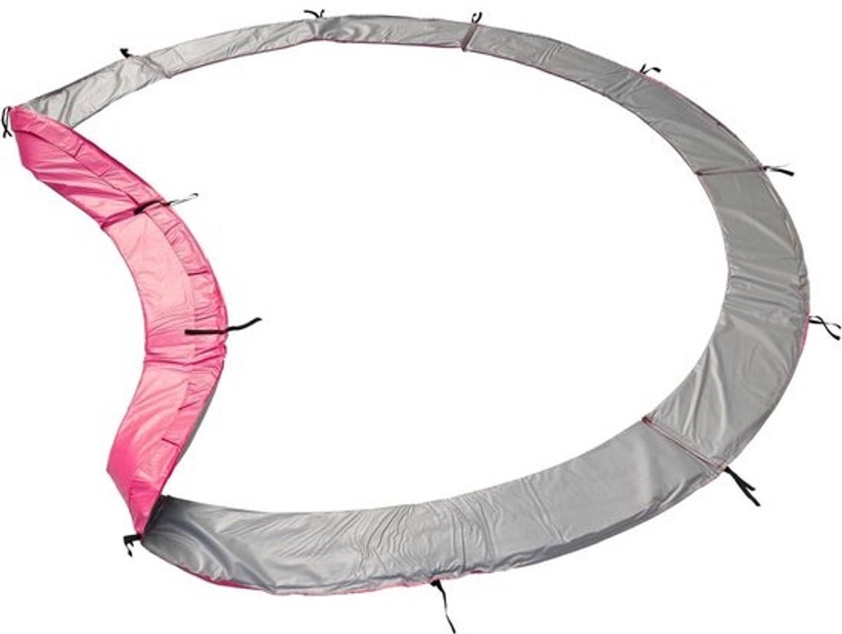 Beschermmat voor trampoline - Veiligheidskussen - Voor trampolineveiligheid - Omkeerbaar ontwerp - Ø 370 cm - Grijs en roze