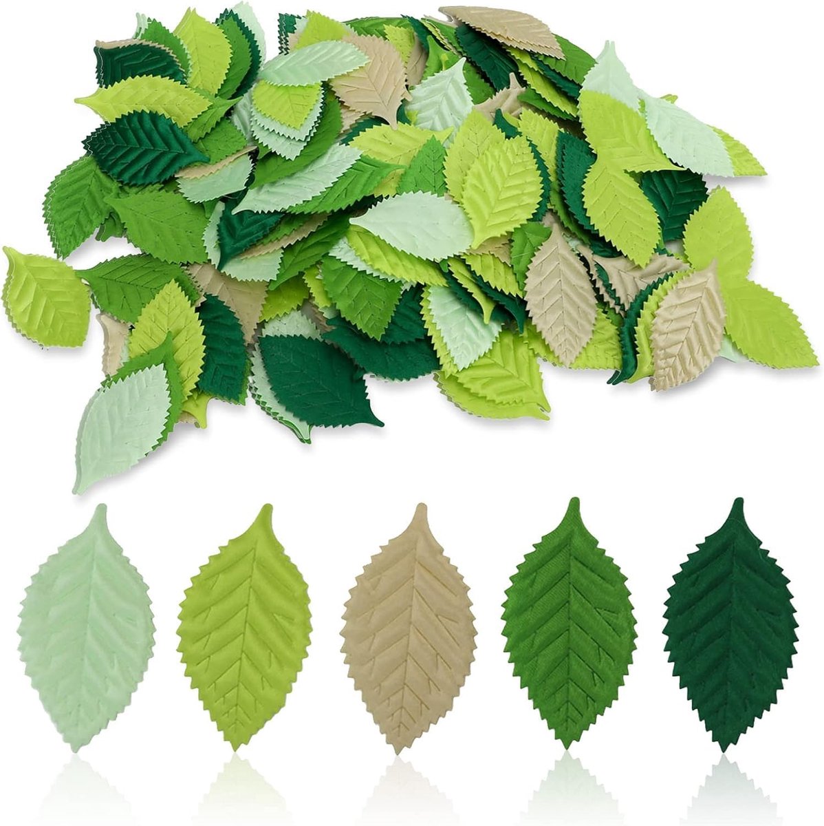 Artificial Silk Green Leaves, Mixed Artificial Leaves Fake Single Leaf Green Craft Leaves Flowers Leaves Rose Leaves - ShopVlot