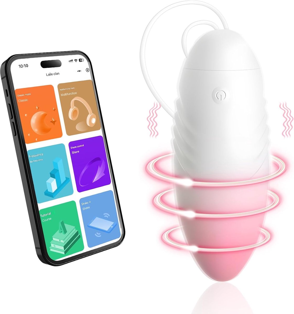 App Controlled Vibrator, Pink Egg-shaped Vibrator for Women, Remote Control for Couples, Rechargeable Sex Toy for - ShopVlot