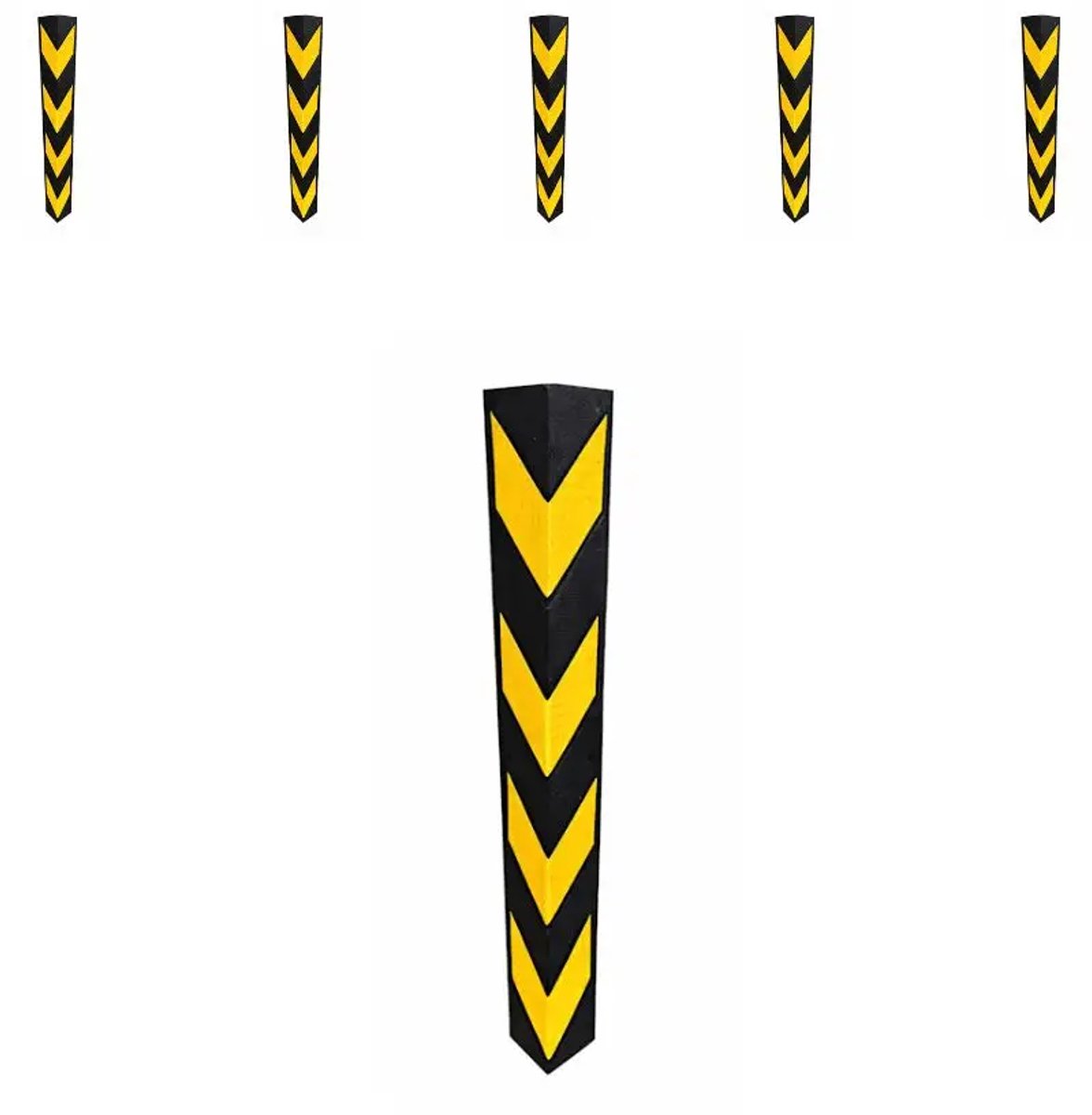 Ri-Traffic reflecterende rubberen hoekbeschermer - geel zwart | 5 stuks | 5 stuks