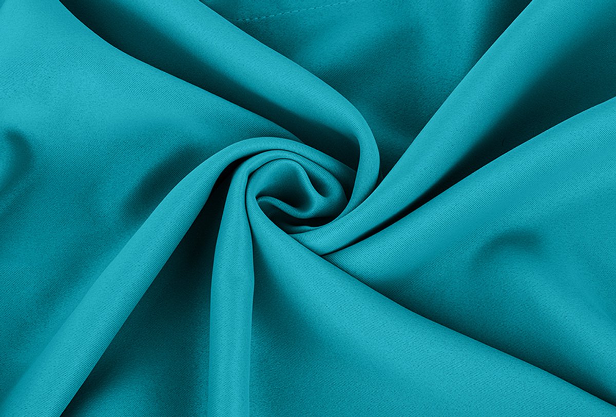 Home & Comfort Luxe verduisterende gordijnen - Teal - 150x250 cm met ringen Wit