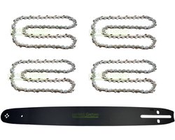 45 cm (18") 1,5 mm 0,325" 72 DL-zaagblad + 4 kettingen voor Fuxtec FX-KSP250, FX-KS255 en FX-KSP256