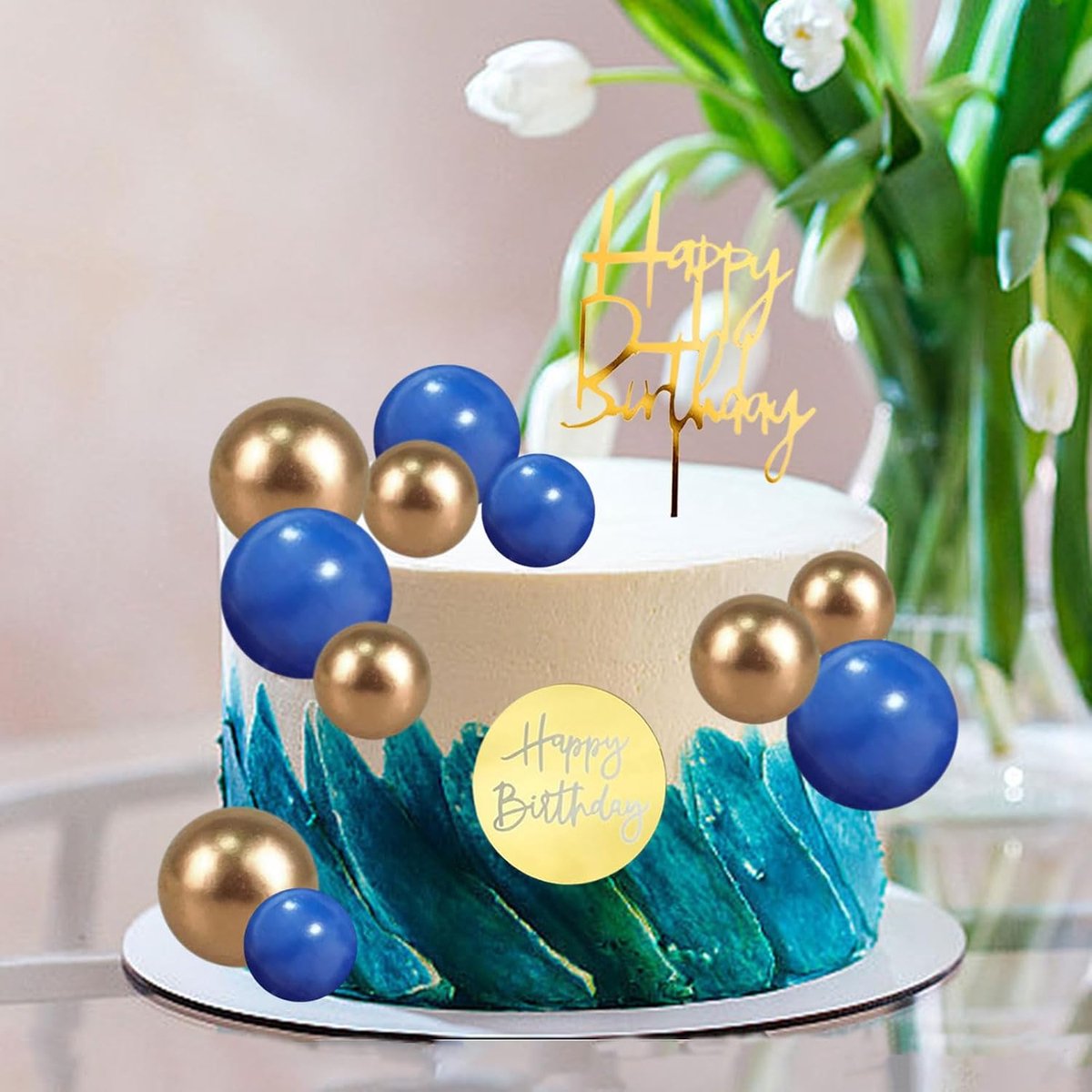 25 stuks toppers schuimbal taart, taartdecoratie verjaardag, taarttoppers, taartdecoraties, taartdecoraties