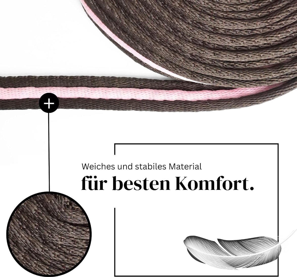 Longierlijn voor paarden, lang paard, ideaal voor grondwerk, gymnastiek, softlange lengte 8 m (bruin roze)