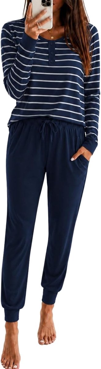 Pyjama dames lang katoen winter pyjama set lounge pyjama vrouw nachtkleding