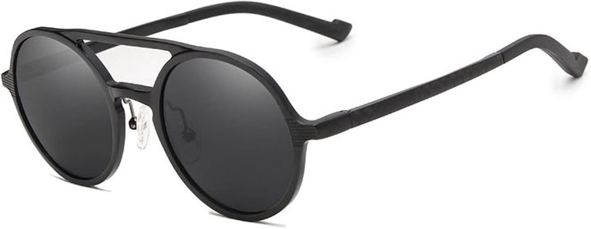 Heren Ronde Zonnebril Gepolariseerde Mannen Punk Vintage Eyewear Accessoires Zonnebril Rijden Retro Zonnebril - C01 Zwart Grijs
