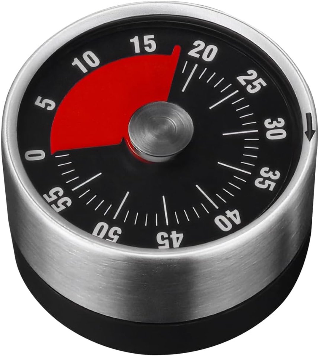 Keukentimer van roestvrij staal - 1 stuk, 4 modellen, 6 × 6 × 3,5 cm (zwart en wit), 6 × 6 × 3,2 cm (oranje en blauw). Digitale magnetische keukentimer, instelbaar van 1 (zwart, m