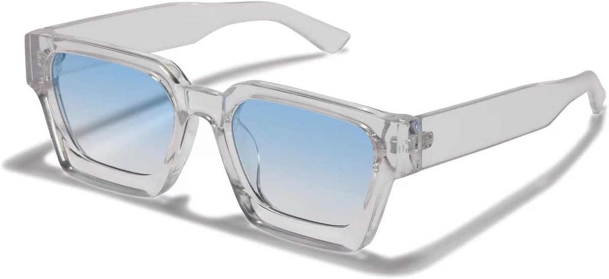 Rechthoekige zonnebril voor dames heren chunky rechthoek zonnebril retro bril UV400-bescherming