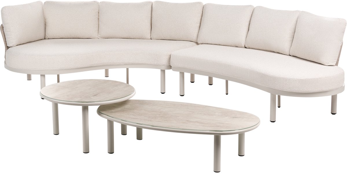 ORIOLO - Loungeset 6-zits - Lichtbeige - Aluminium