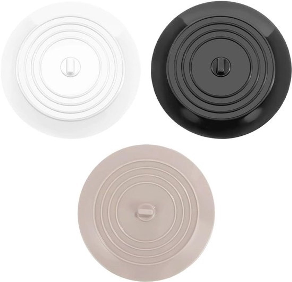 Set van 3 universele siliconen afvoerstoppen van 15 cm - voor bad, douche en wastafel