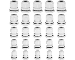 Solidchoice - Set van 25 waterdichte kabeldoorvoeren - PG7 PG9 PG11 PG13.5 PG16