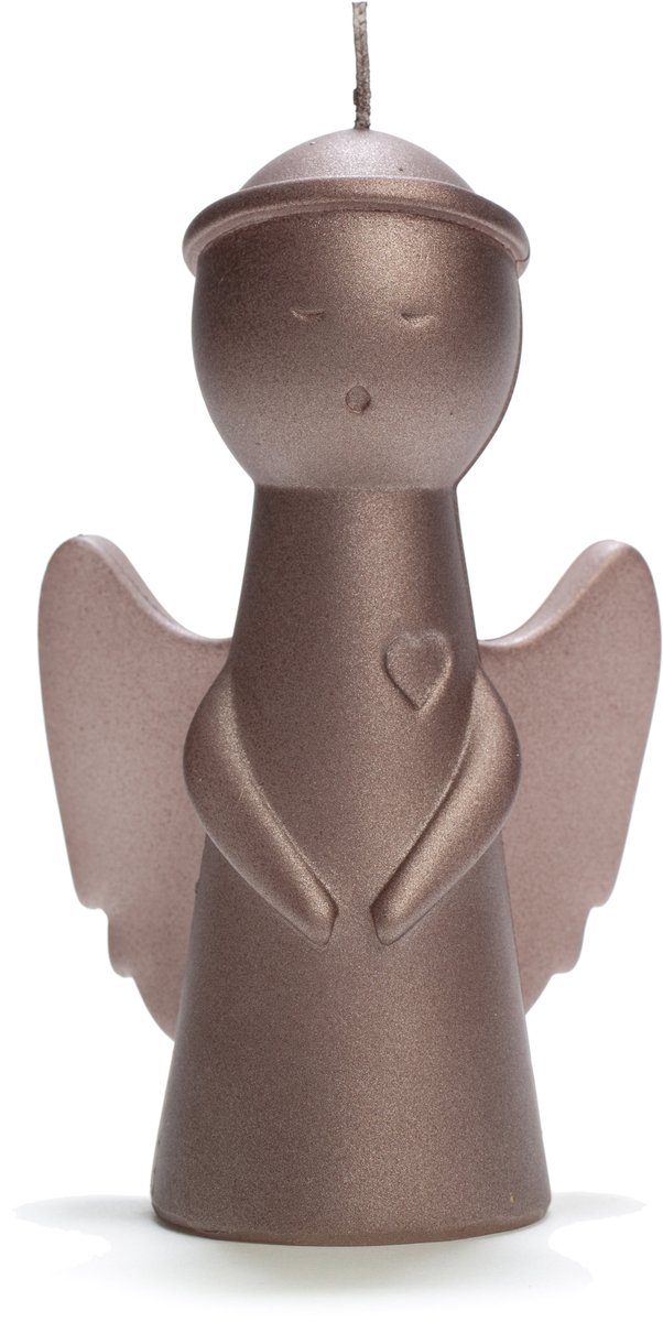 Rustik Lys sculpture engel kaars coffee / roze