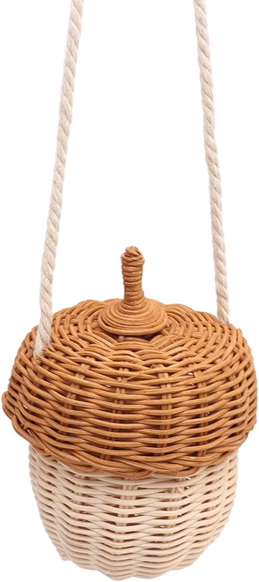 Mand tas, decoratieve accessoires voor foto's in eikelvorm, opbergmand van rotan voor kinderen, duurzaam, multifunctioneel, interessant voor thuis
