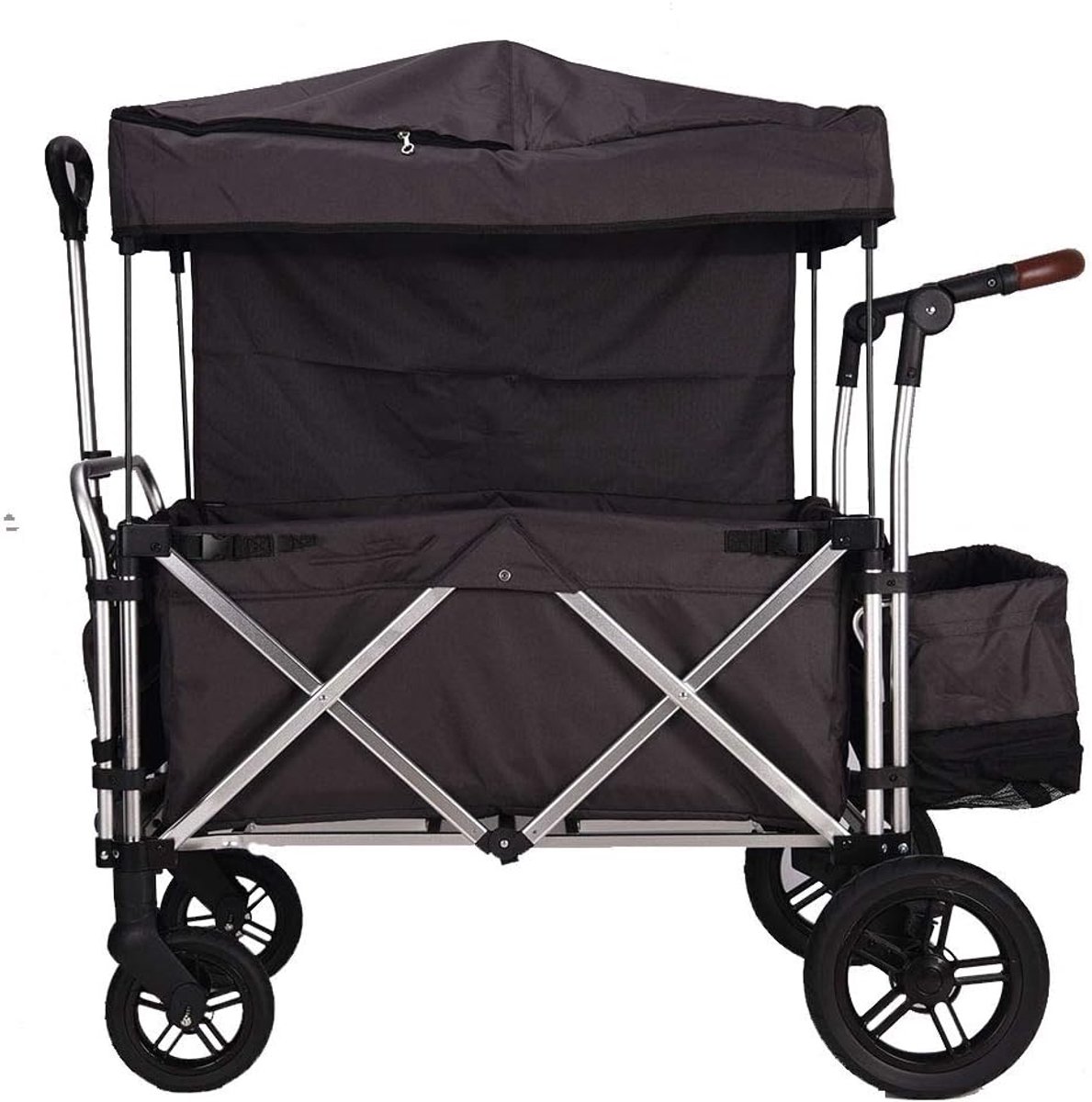 4-wiel Zware Duty Folding Tractor Cart Met Afneembaar Plafond, Opvouwbare Draagbare Vakantiecamping Beach Garden Transporter
