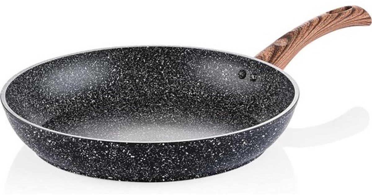 Koekenpan - 30 cm - Marmeren antiaanbaklaag, inductie, gesmeed aluminium, ergonomische handgreep