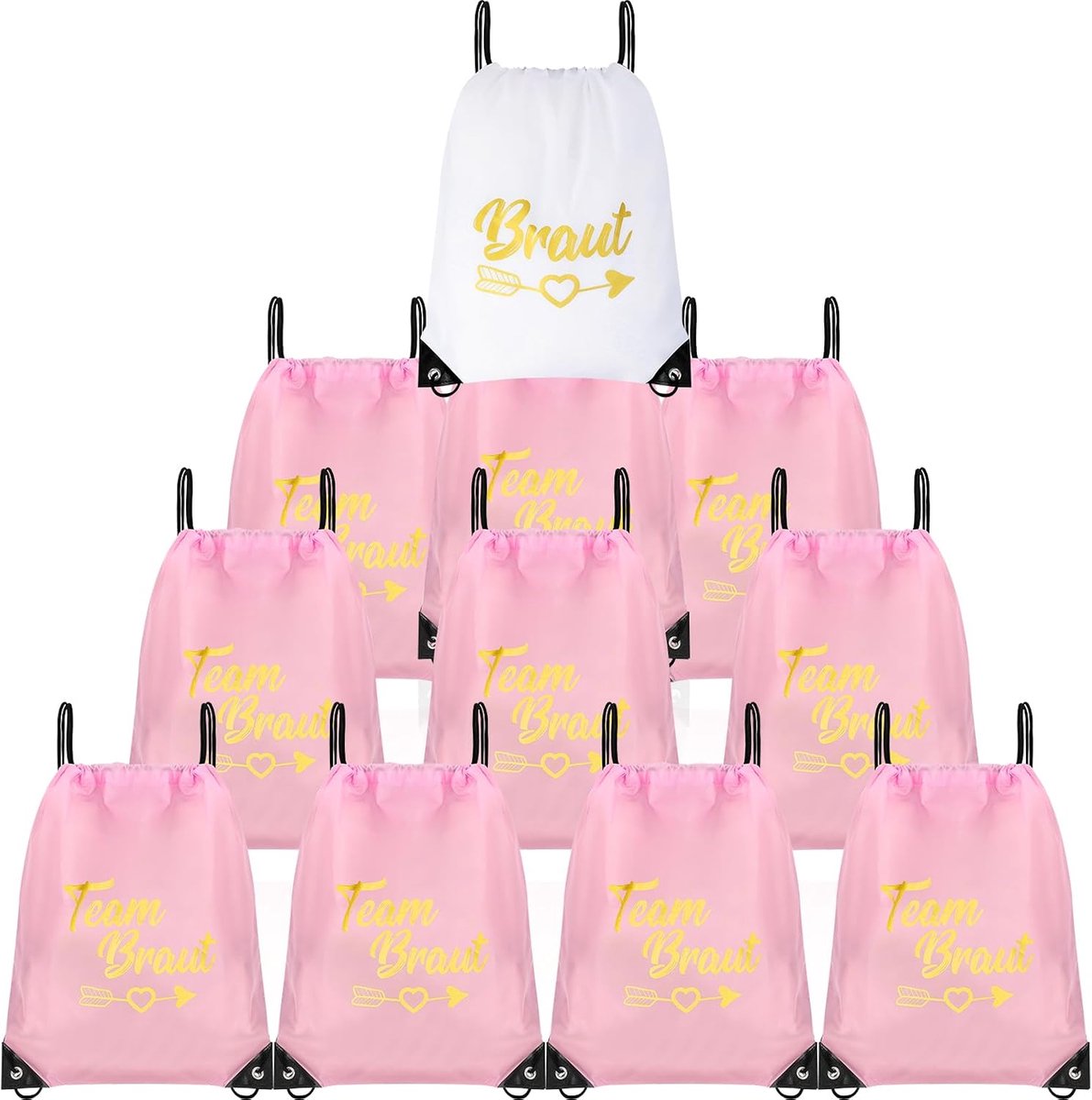 11 stuks vrijgezellenfeest vrouwen Team Bride gymtas met trekkoord JGA vrouwen gymtas dames team Bride rugzak set bruid tas team bruid voor verloving vrijgezellenfeest bruiloft