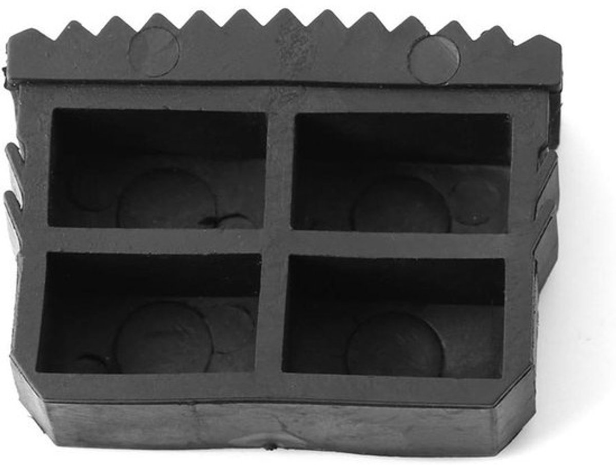Rubberen antislipladdervoeten - 2 stuks - Zwart - Vervangende opstap voor aluminium ladder - 60 x 23 mm