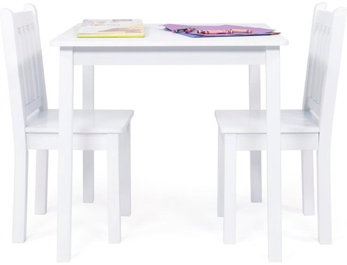 Houten kindertafel met 2 stoelen set - Veilig en eenvoudig schoon te maken
