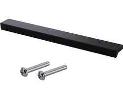 Gedotec Meubelgrepen van aluminium, 1 stuk, deurgrepen voor kasten, mat zwart, incl. bevestigingsmateriaal, ANGLE 0077, LA: 416 mm, handgrepen voor keukenkasten, kasten, meubels, handgrepen