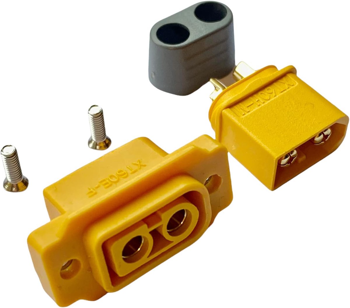 1 x Pair Original XT60E-F Recessed Plug Female Bus Gold Plug with Screws and XT60H Male Plug Assembly Copter Drone - ShopVlot