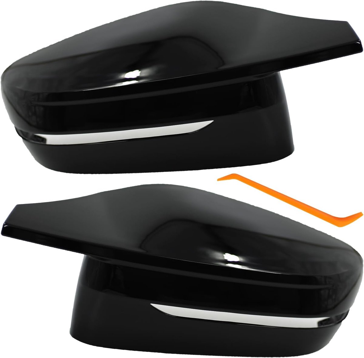 Rear View Mirror Cover Fits BMW G20 G21 G28 G22 G23 G30 G38 G11 G12 G15 G16 Model Left Rudder Only Shiny Black 1 Pair - ShopVlot