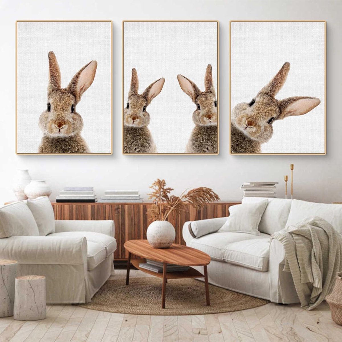 SnelShoppen - CULASIGN 3-Delige Premium Konijn Poster Set voor Kinderen - Schattige Wanddecoratie voor Jongens en Meisjes - Canvas Wandkunst voor Kind