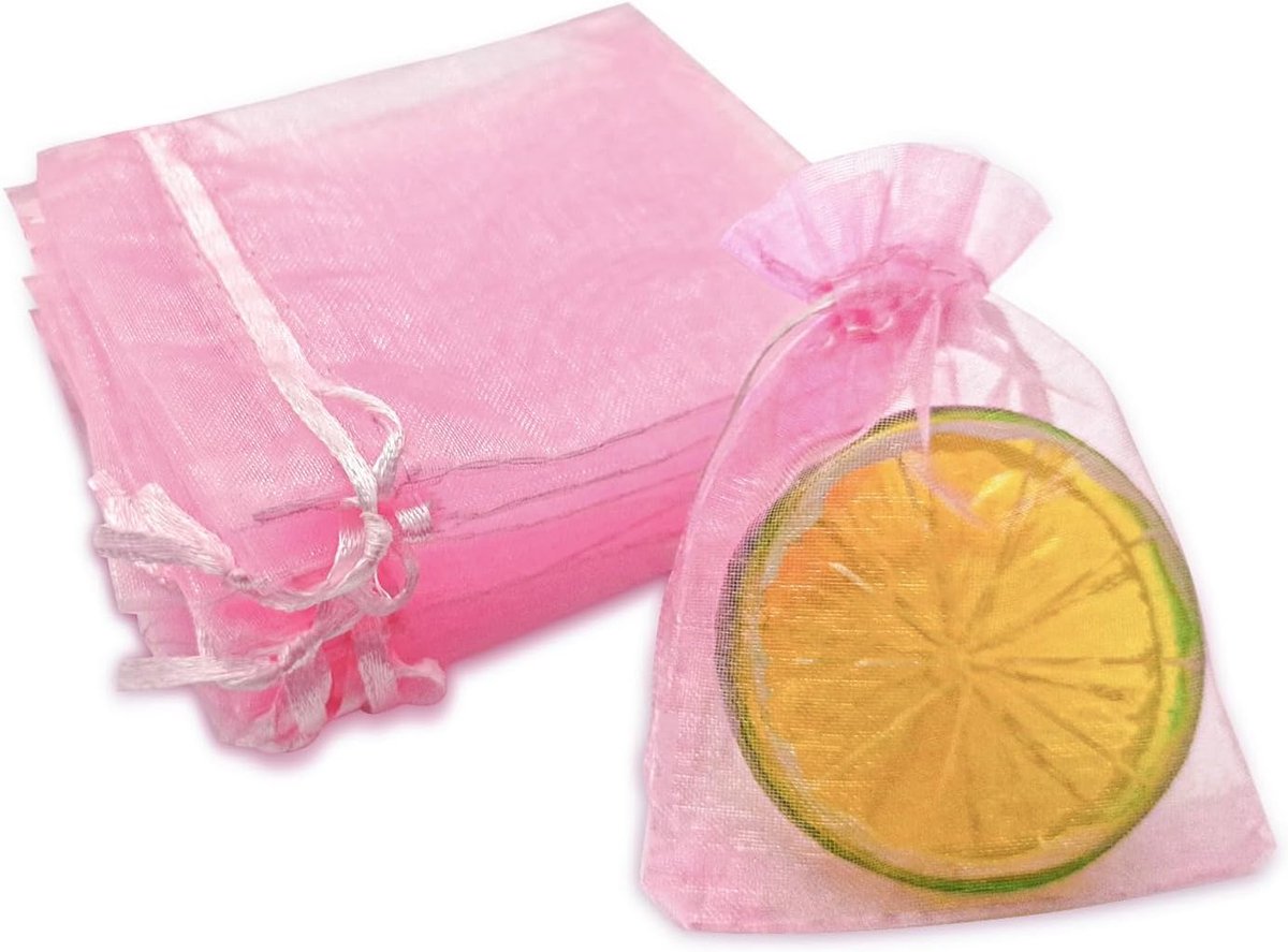 Dailygoods- Organza Zakjes 10 Stuks - Transparant - 7 x 9 cm - Trekkoord - Kleine Netzakjes - Voor Huwelijksgeschenken/Cadeaus - Cadeauzakjes