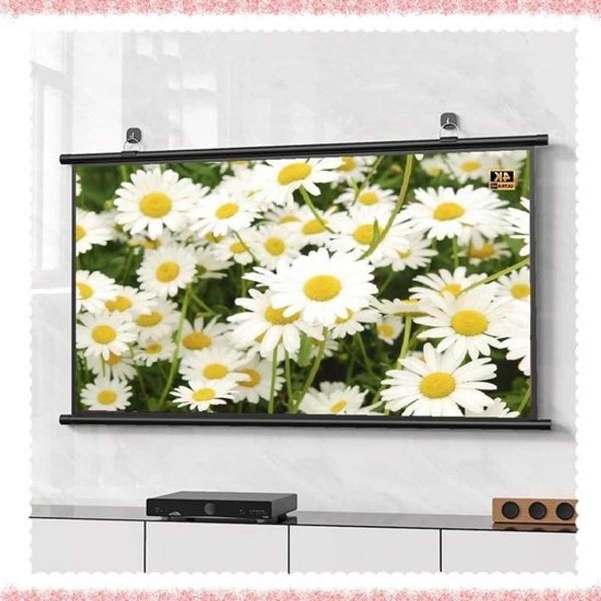 Projectiescherm - Filmscherm Beamer - Thuisbioscoop Presentatie - Kreukvrij Glasvezel - 50 Inch 16:9 - Wit