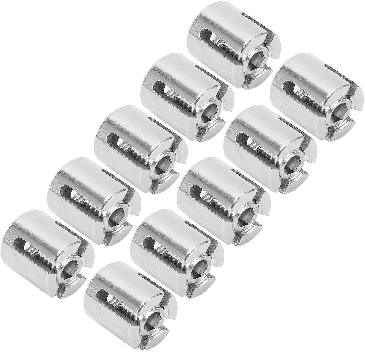 Dailygoods- Kabelklem 10 Stuks - Roestvrij Staal - Kruiskabelklem - Klem Sluiting - Voor Indoor Kabel Reling - Hoogwaardige Kwaliteit - Kabelclip