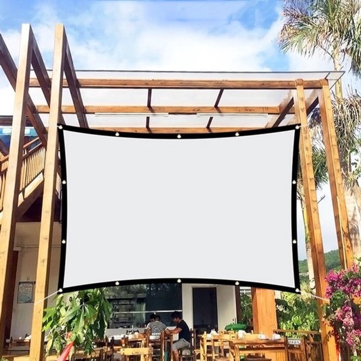 Projectiescherm - Filmscherm Beamer - Thuisbioscoop Creëren - Kreukvrij Polyester - 80 inch 16:9 - Wit