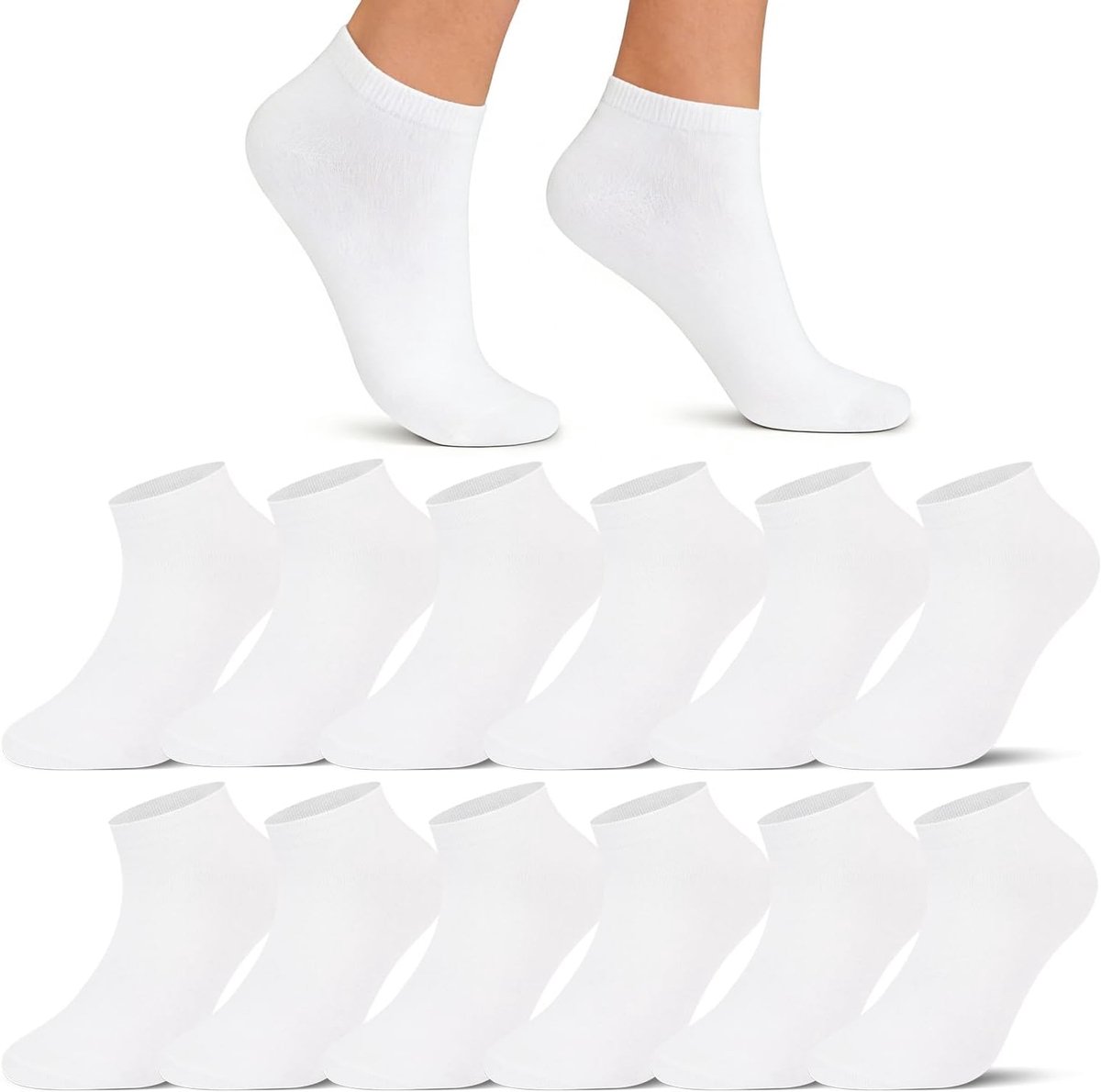 Sokken voor dames, 12 stuks, korte sportsokken, katoen, ademende loopsokken, vrijetijdssokken, zomer, antislip sokken voor dames