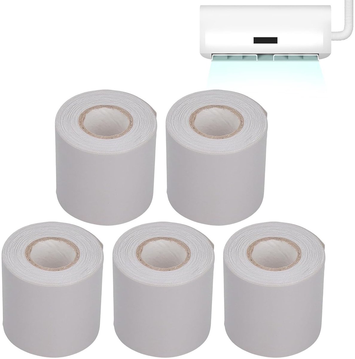 Dailygoods - PVC Luchtkanaal Tape - Oliebestendige Isolatie Tape - 6 cm Breedte - Geschikt voor Elektrische Apparatuur - 5 Rollen - Perfect voor Buisb
