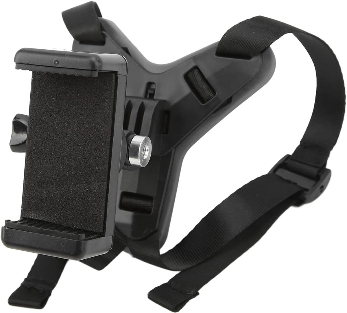 Dailygoods- Motorhelmhouder Universele Beugel - Antislip Kinbandklem - Fietshelmhouder - Mobiele Telefoonclip - Compatibel met Sportcamera's - Stevige