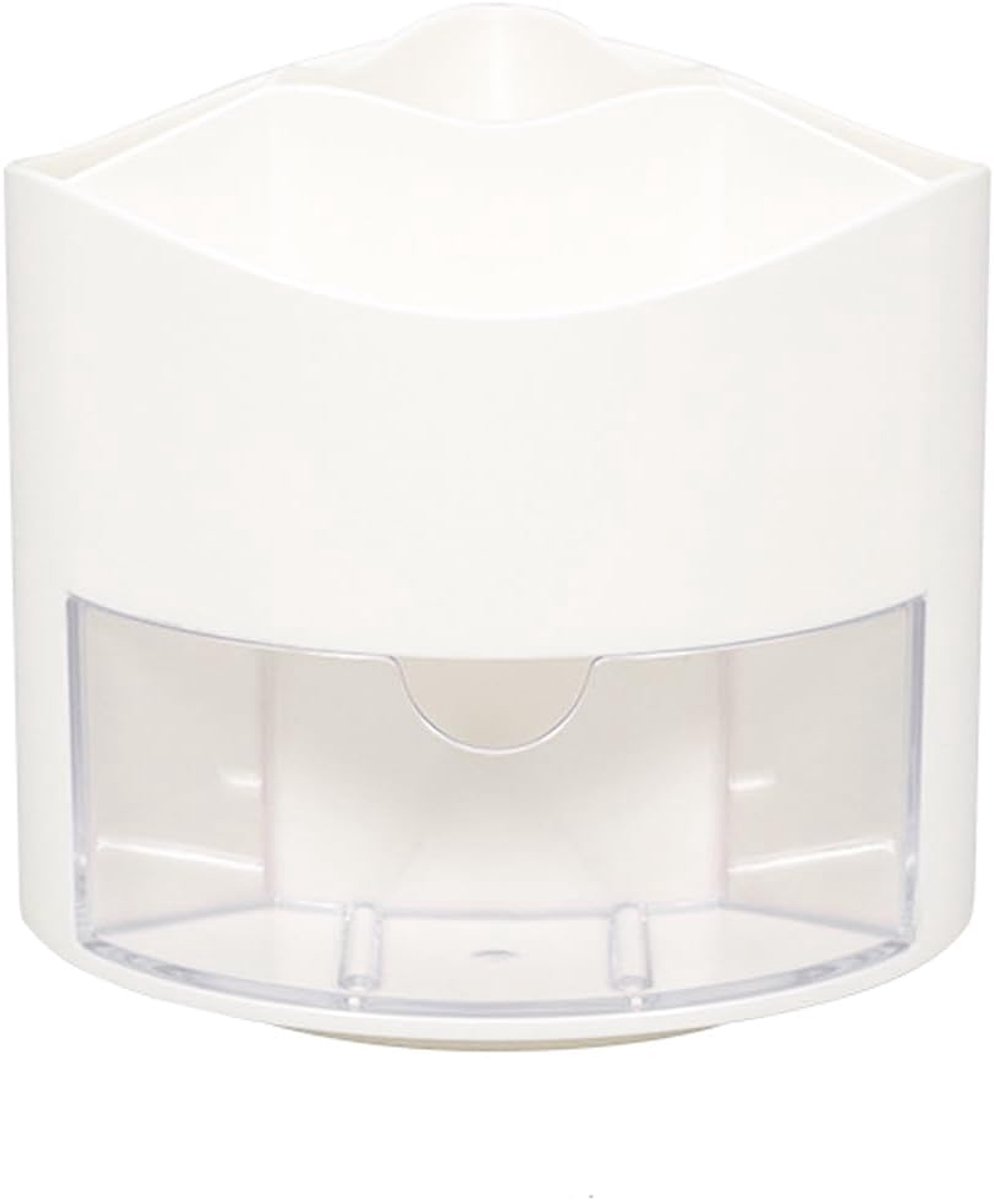 Dailygoods- Penpot 360 Graden Roterend - Bureau Organizer - 4 Compartimenten - Desk Organizer - Pennenhouder - Duurzaam Kunststof - Wit