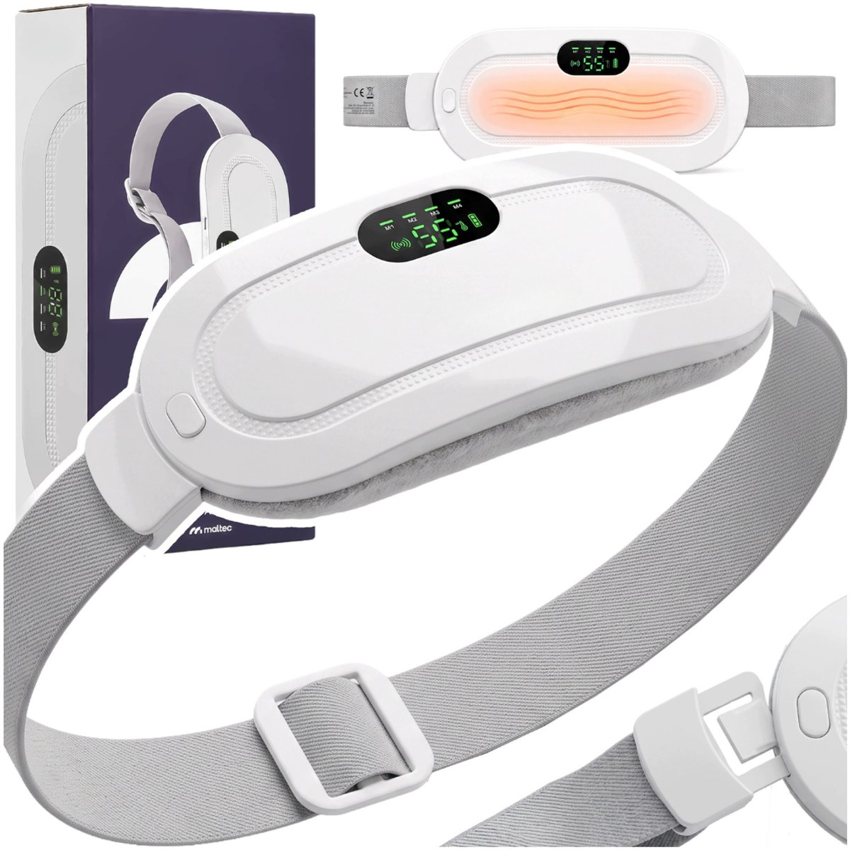 MOZY® - Buikverwarmingsapparaat - Warmte & Vibratie - voor Buik en Onderrug - tot 60°C - 4 Vibraties - Oplaadbaar - Verstelbaar - Menstruatie - Buikpijn - Pijnverlichting - Massageapparaat