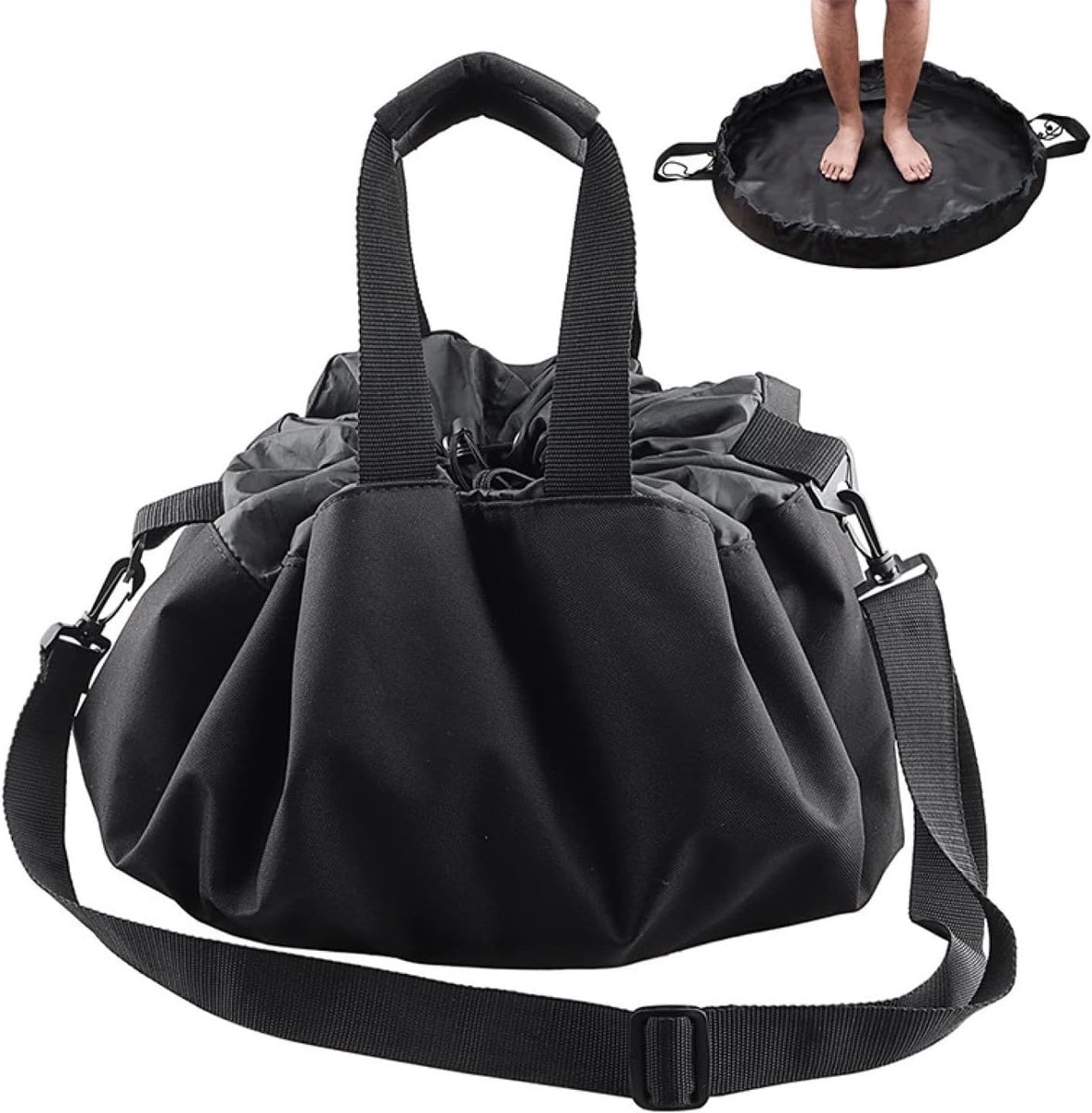 Opbergtas voor strandsurfen, tassen voor zwemuitrusting, tas met trekkoord van polyester, kleedmat en waterdichte tas, neopreenpak, aankleedmat
