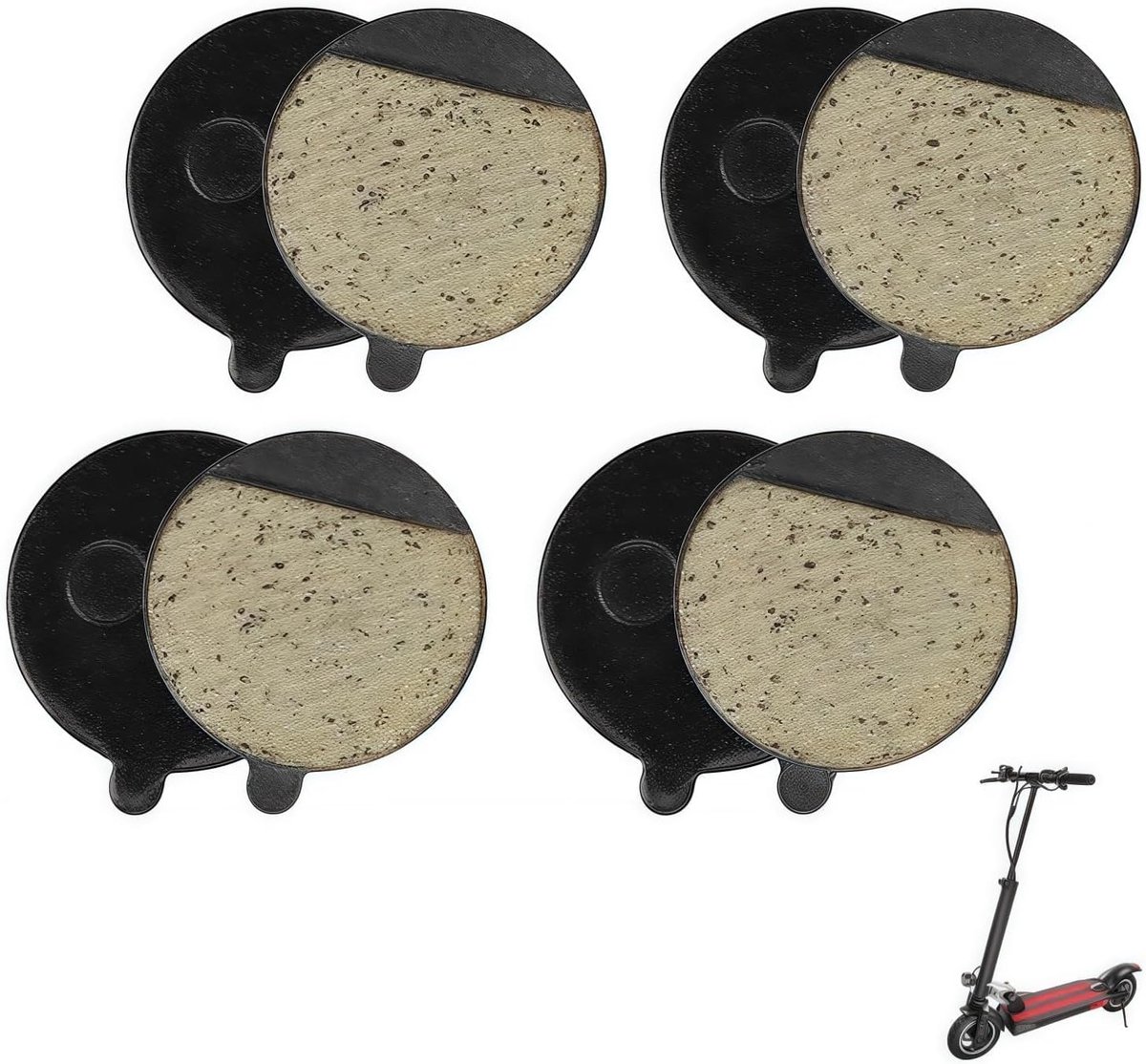 Set van 4 semi-metalen remblokken voor elektrische step M4/M4 Pro, hoogwaardige reserveaccessoires voor schijfrem, compatibel met elektrische scooters
