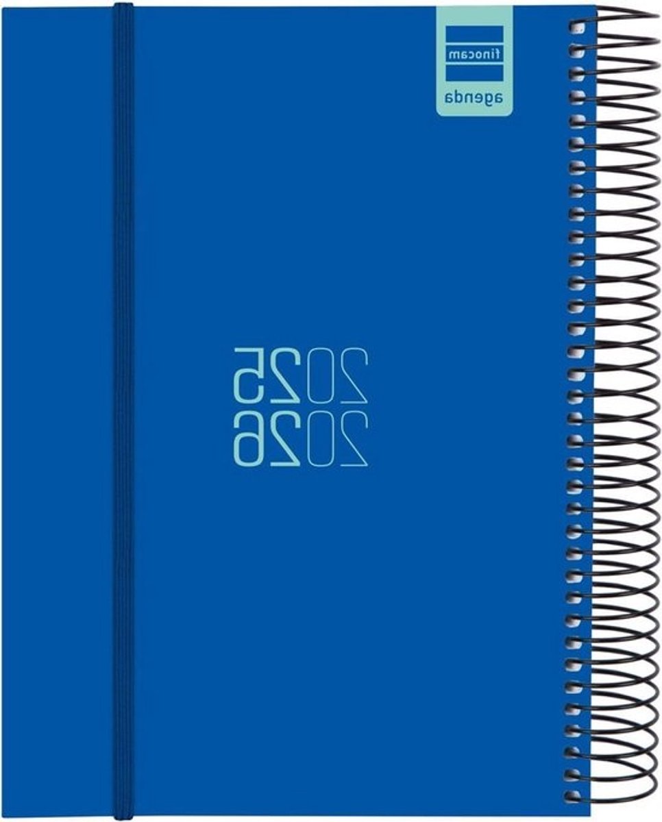 Spiraalkalender 2025-2026 - Dagplanner Agenda - Dagelijkse Planning - 1 Dag Per Pagina - 12 Maanden - Blauw