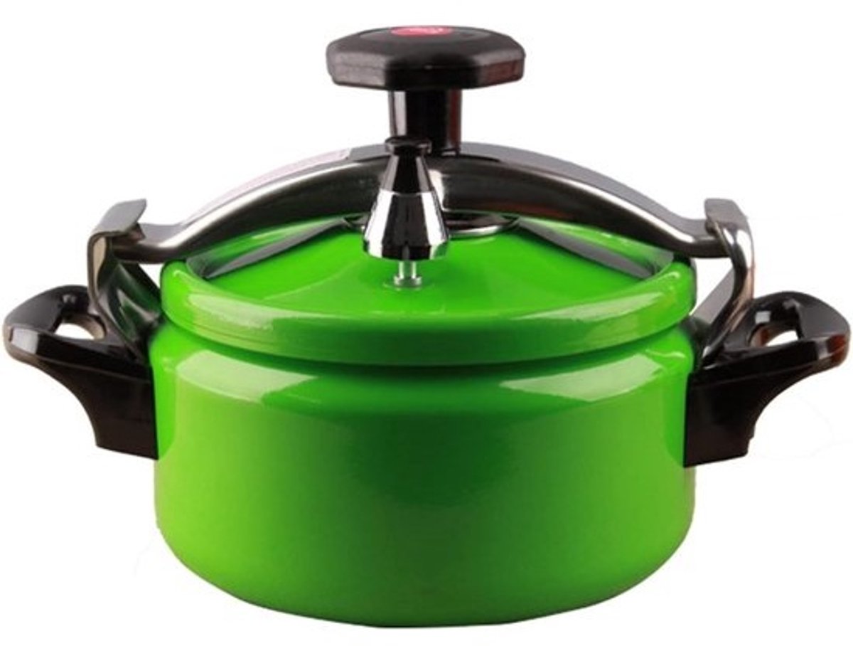 Kleine Snelkookpan - Drukpan Aluminium - Snel Koken - Explosiebestendig Ontwerp - 2 Liter - Groen