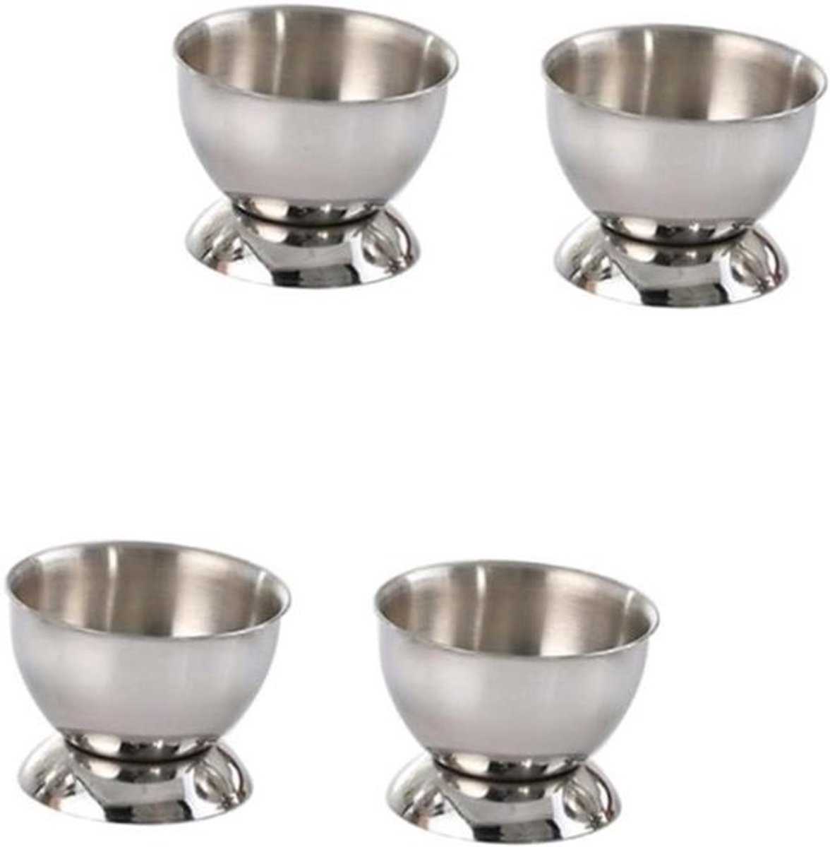 Eierdopjes Houder - Eierstandaard Kopjes - Ontbijt Serveren - Roestvrijstalen Design - 4.8 x 4.8 x 3.5 cm - Zilverkleurig