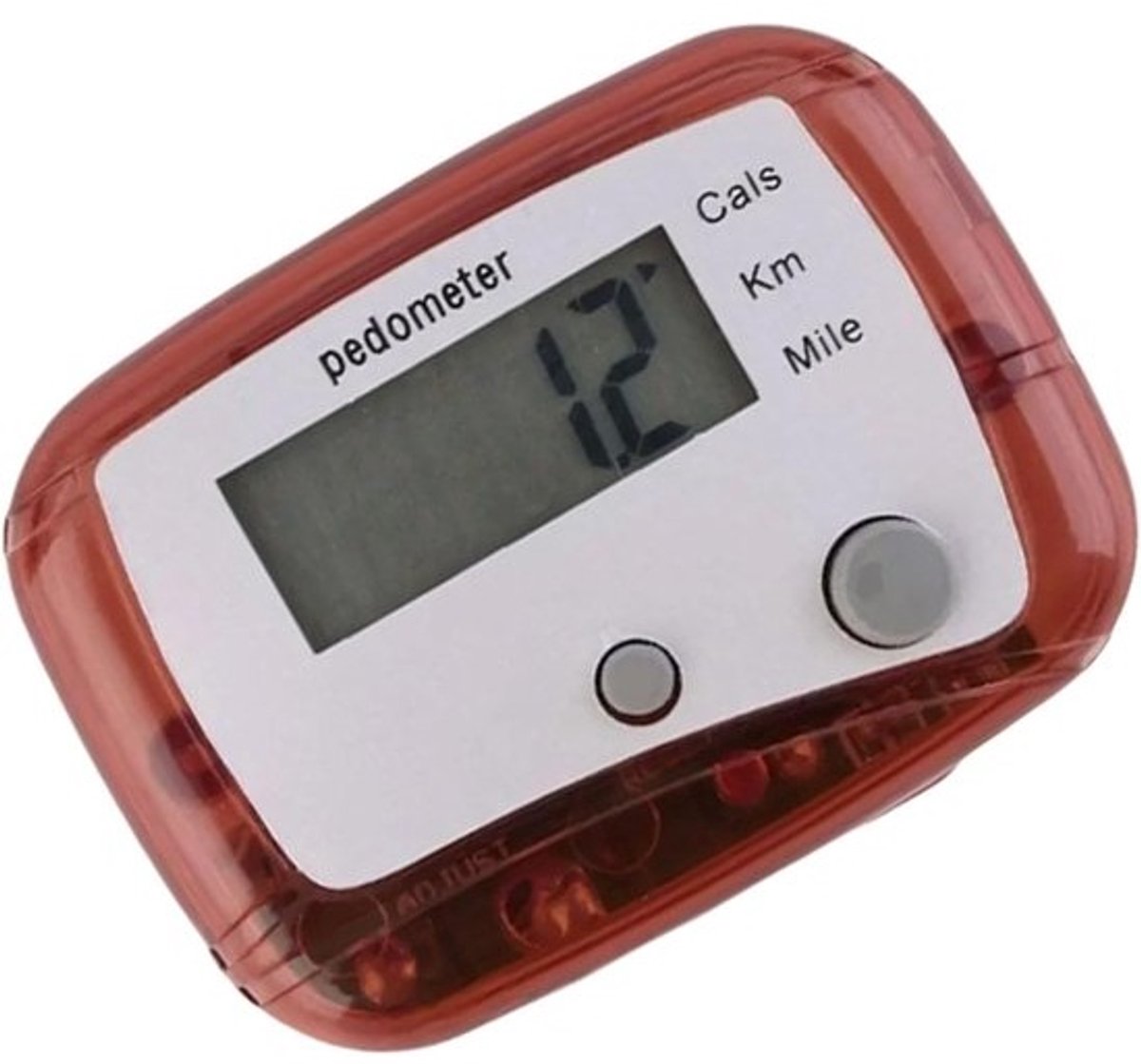 Stappenteller Horloge - Pedometer Clip - Fitness Bijhouden - Eenvoudig in Gebruik - 4.7x3.5 cm - Rood
