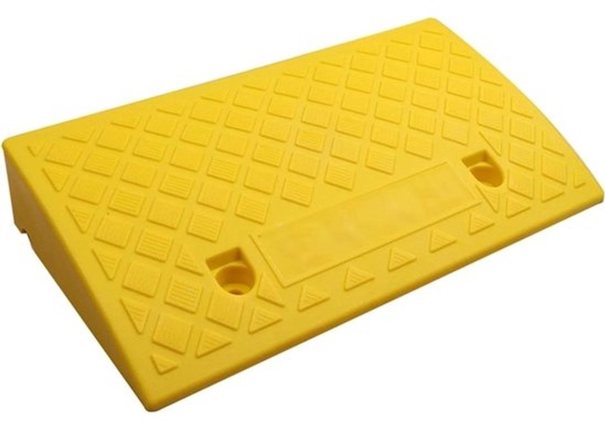 Drempelhelling - Oprit Rolstoel - Veilige Toegang Creëren - Antislip Oppervlak - 50x27x11CM - Geel