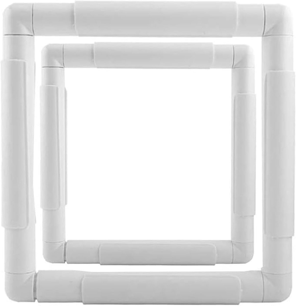 Borduurraam Vierkant 2 Stukken Naaimachineframes Plastic Kruissteekborduurraam Vierkant, voor Borduren, Quilten, Borduren, Zijdeschilderen (15,2x15,2 cm, 20,3x20,3 cm)