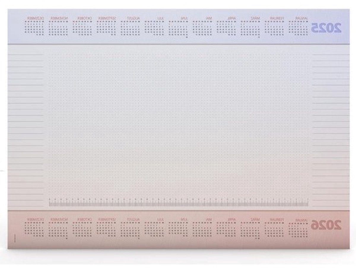 Bureauonderlegger Papier - Bureaukalender Notitieblok - Bureau Organisatie - Met Kalender en Liniaal - DIN A2 - Motief Ambient