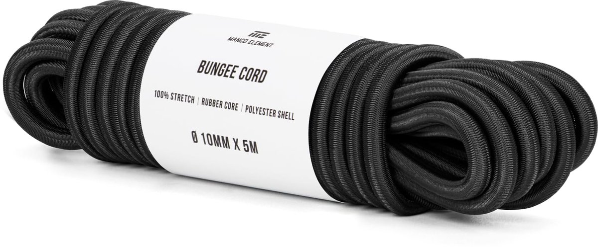 Rubberen Touw 10mm x 5m - Bungeekoord - Elastisch materiaal - Ideaal voor bevestigen en sjorren - ShopVlot