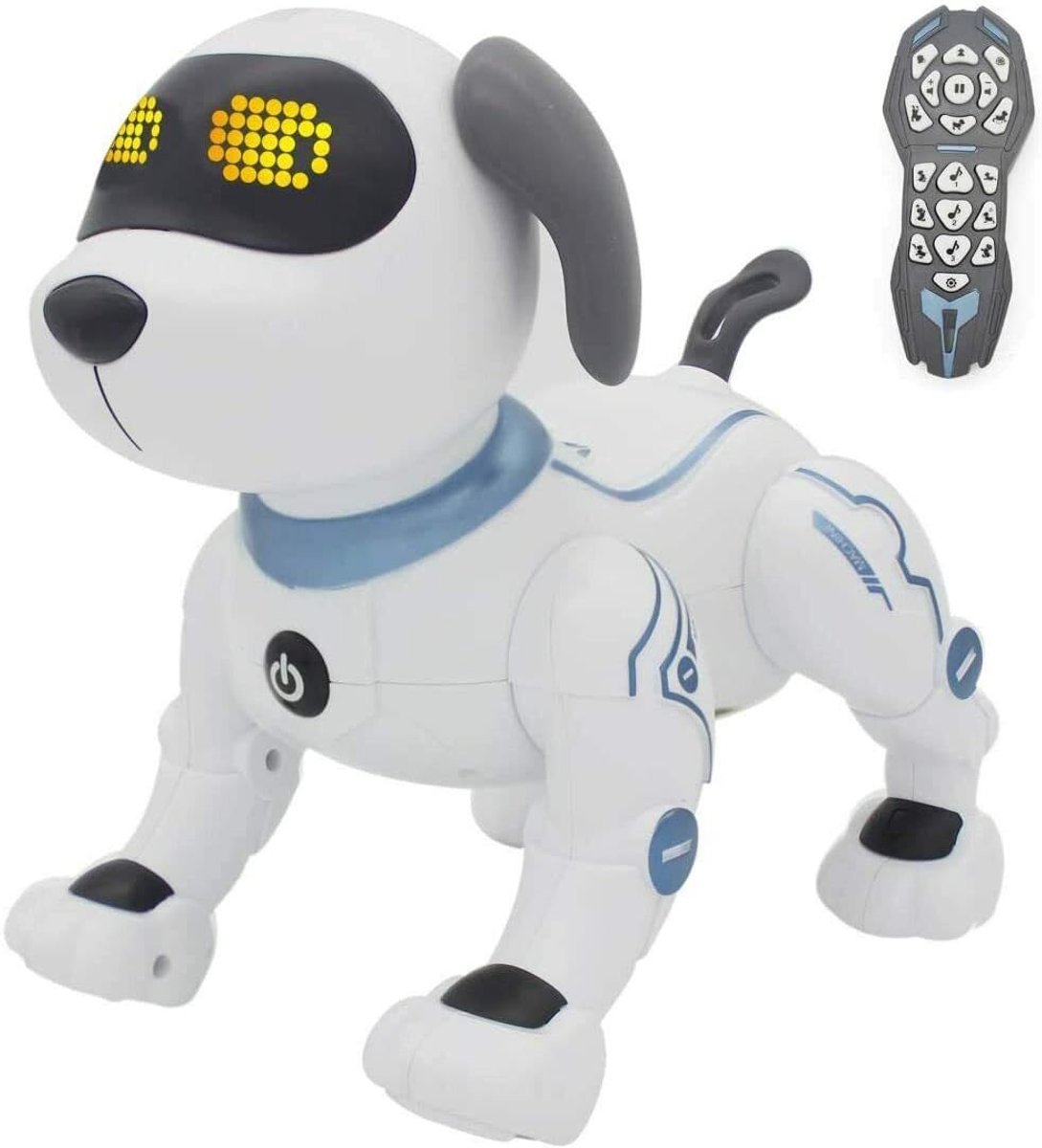 afstandbestuurbaar bestuurbaar Intelligent Interactief Dansend Zingend Robot Hondenspeelgoed voor kinderen, RC Slimme Elektronische Programmeerbare Robot Spraakgestuurde acties Lopen Zitten Grappig Puppy Geschenk