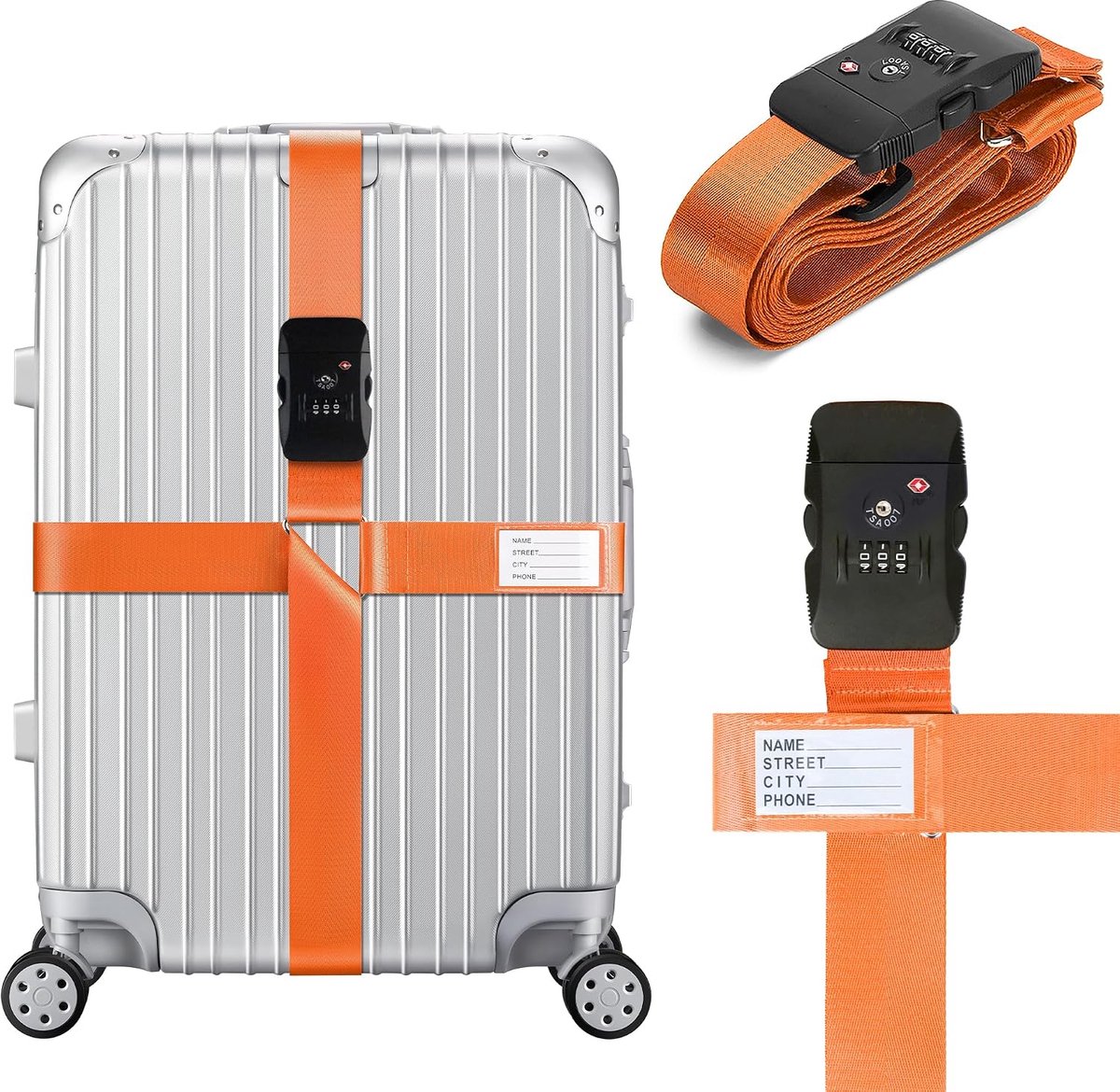 Bagageriemen met TSA-Sloten, Oranje